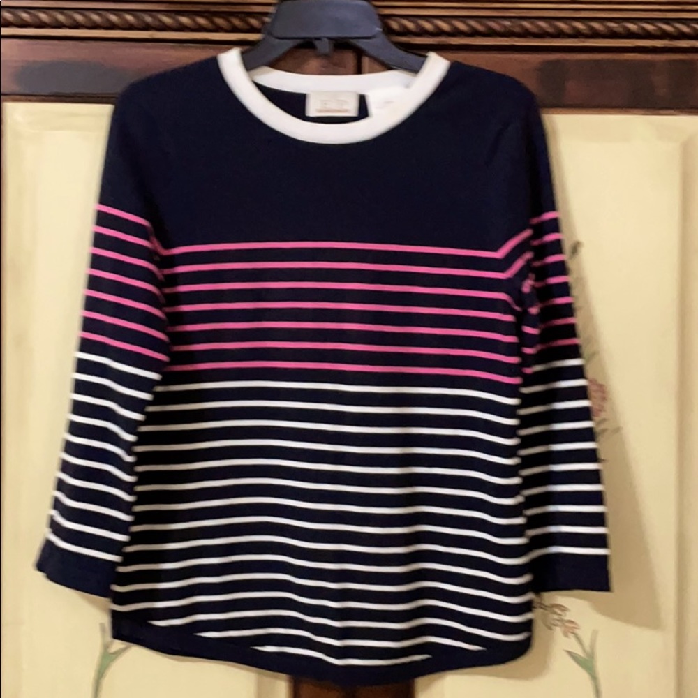 Golf Navy Blue & Striped EP Pro Golf Sweater